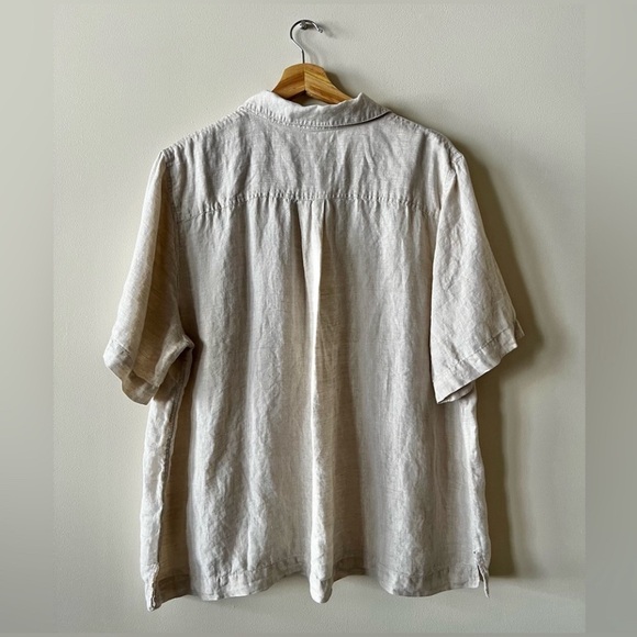 Coldwater Creek Linen Blouse Top 1x Tan - Picture 3 of 11